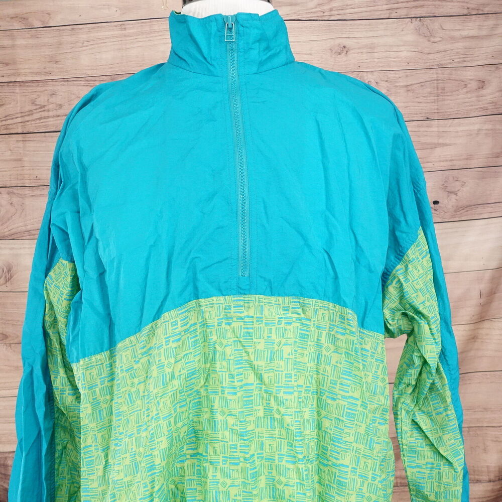 VINTAGE CHEETAH SPORT‎ LIGHTWEIGHT VENTED PULLOVER NYLON WINDBREAKERS SZ XL